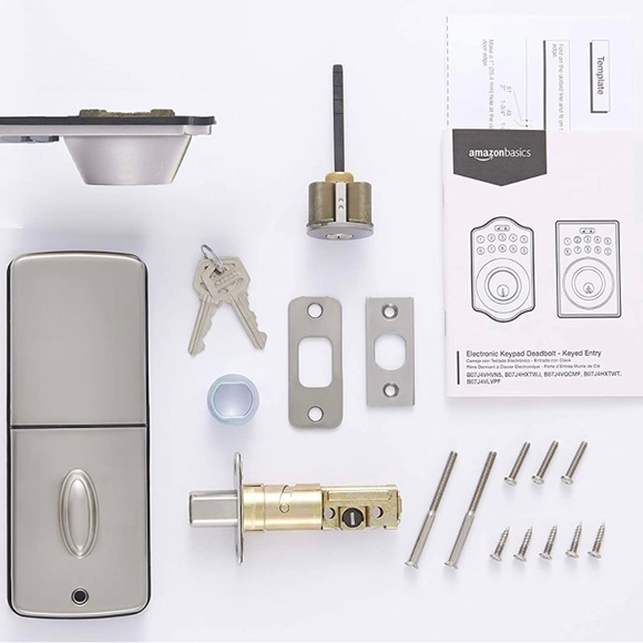 Amazon Basics Traditional Electronic Keypad Deadbolt Door Lock, Keyed Entry - Picture 3 of 5